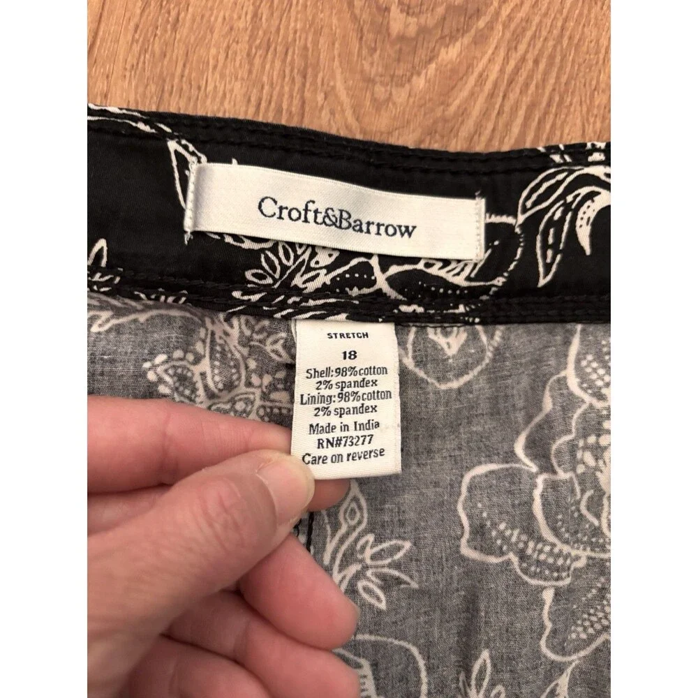 Croft & Barrow Travel Vacation Resort Floral Pencil Mini Skort Lined, Size 18